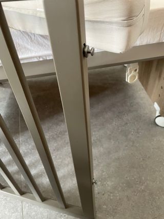 Minicuna bebé madera y gris TRAMA