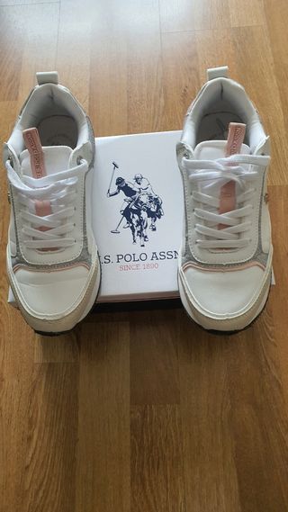 Zapatillas U.S. Polo Assn. Mujer Blancas Rosas