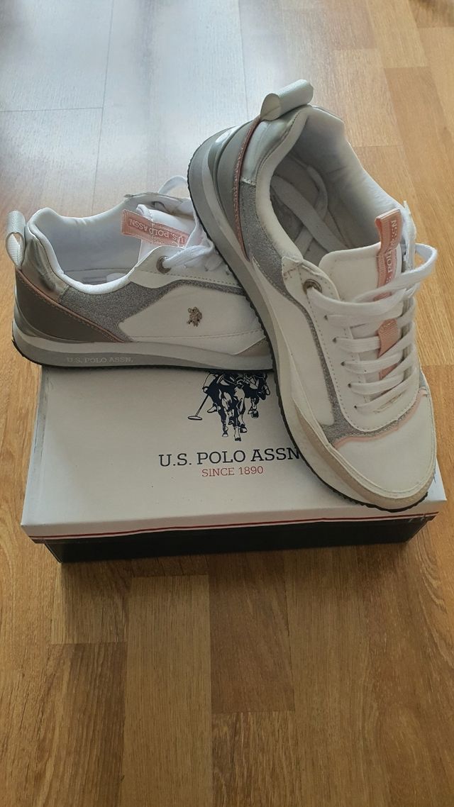 Zapatillas U.S. Polo Assn. Mujer Blancas Rosas