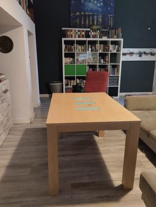 Mesa de salón madera y cristal