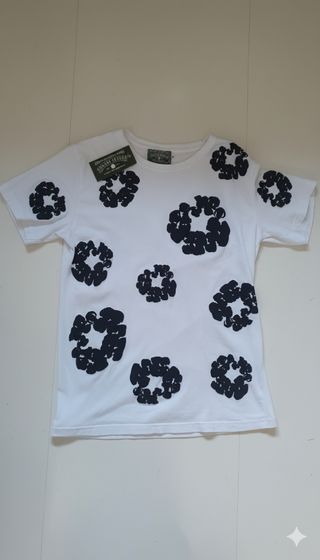 Camiseta Denim Tears Blanca Estampado Negro
