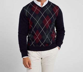 Jersey Silbon Rombos Talla S Azul Marino