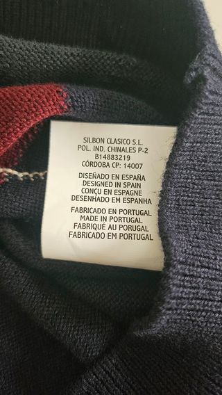 Jersey Silbon Rombos Talla S Azul Marino