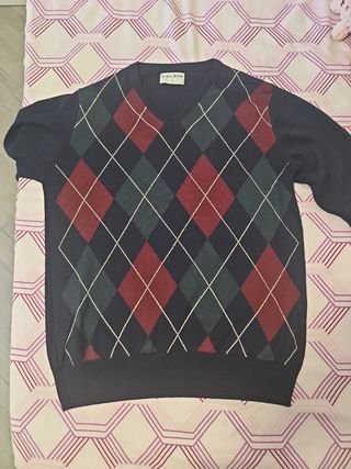 Jersey Silbon Rombos Talla S Azul Marino