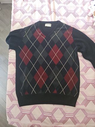 Jersey Silbon Rombos Talla S Azul Marino