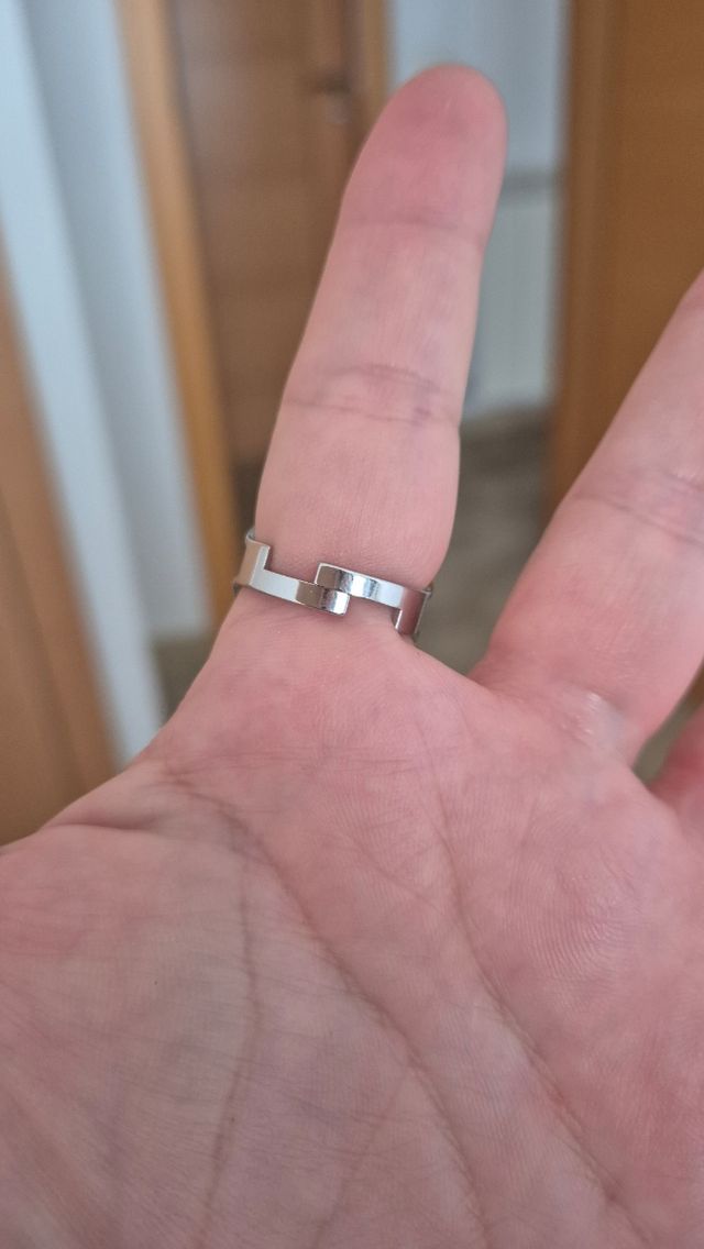 Anillo Flor de la Vida Acero Ajustable