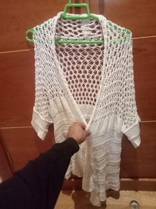 Blusa tejida blanca talla única