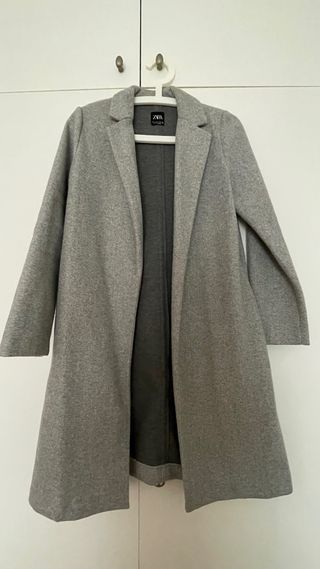 Abrigo Zara Mujer Gris Claro