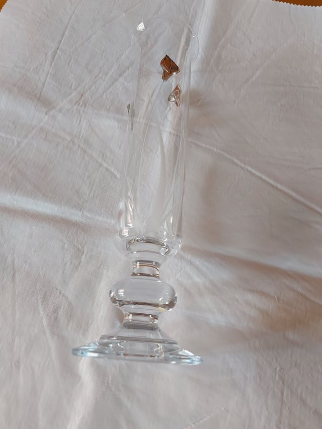 Bicchiere cristallo con inserti metallo