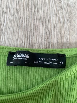 Vestido verde Cut-out Pull&Bear