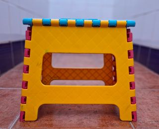 Taburete Plegable Amarillo y Azul