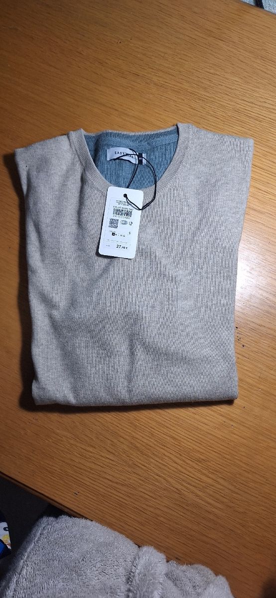 Jersey Easy Wear beige y azul talla S