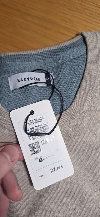 Jersey Easy Wear beige y azul talla S