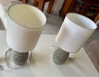 Pareja Lámparas Cerámica Zigzag