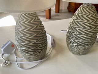 Pareja Lámparas Cerámica Zigzag