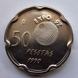 MONEDA 50 PESETAS 1990 EXPO'92 SEVILLA CARTUJA SC