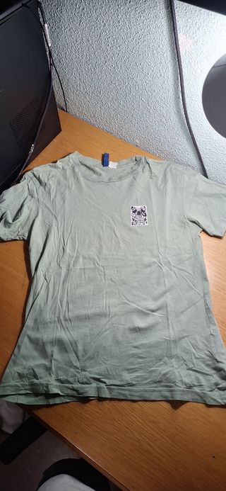 Camiseta Zara verde con estampado