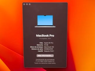 MacBook Pro M1 Pro 14 16 GB RAM SSD 512 GB