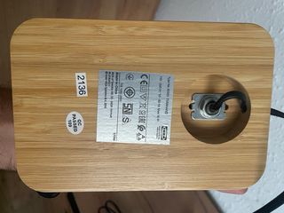 Lámpara Ikea Madera Metal Negra