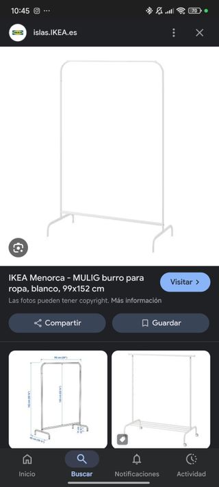 Burro IKEA MULIG blanco metal 99x152 cm