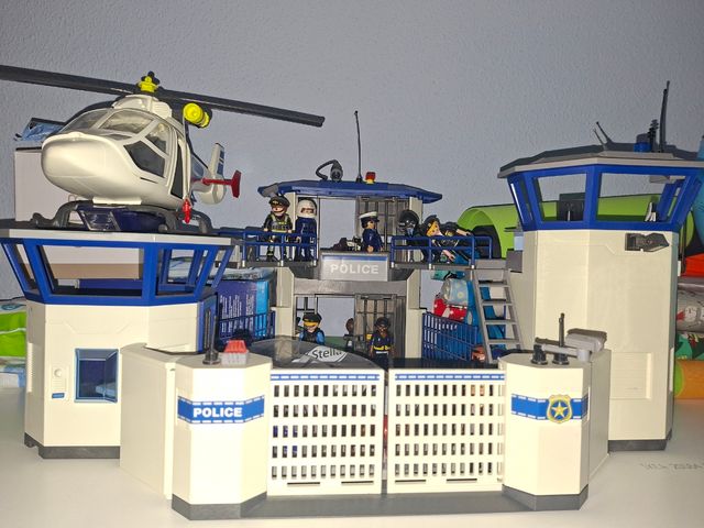 Comisaría Policía Playmobil con Helicóptero