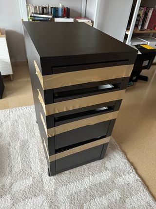 Cajonera MICKE IKEA ruedas marrón 35x75