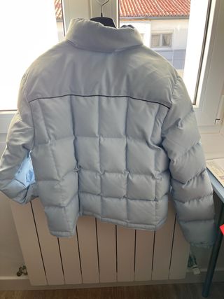 Abrigo acolchado azul Mito, pluma pato embasada