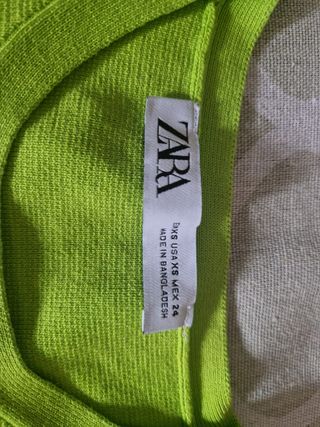 Top Zara verde XS / 34 / 6