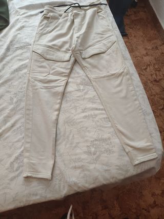 Pantalón Zara Chándal Talla S Beige