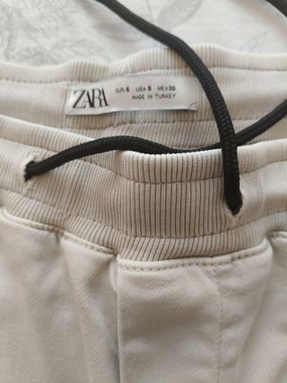 Pantalón Zara Chándal Talla S Beige