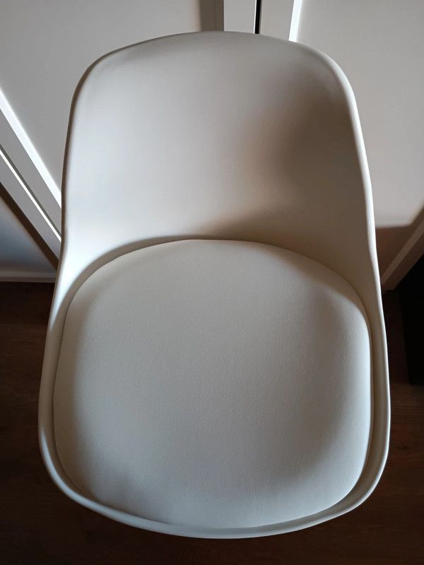 Taburete Alto Madera y Plástico Blanco