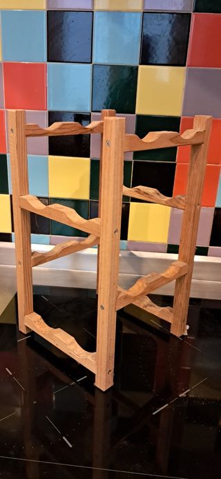 Botellero de madera para 6 botellas