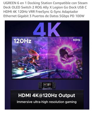 UGREEN Dock 6 en 1 HDMI 4K 120Hz USB C