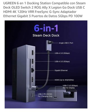 UGREEN Dock 6 en 1 HDMI 4K 120Hz USB C