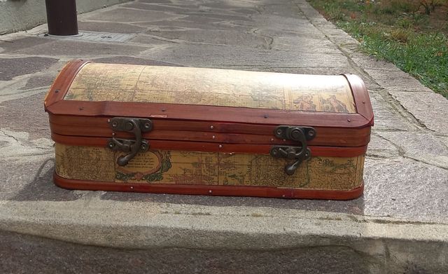 Bauletto portagioie vintage stile mappa