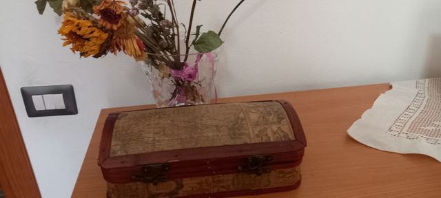 Bauletto portagioie vintage stile mappa