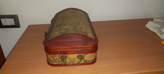 Bauletto portagioie vintage stile mappa