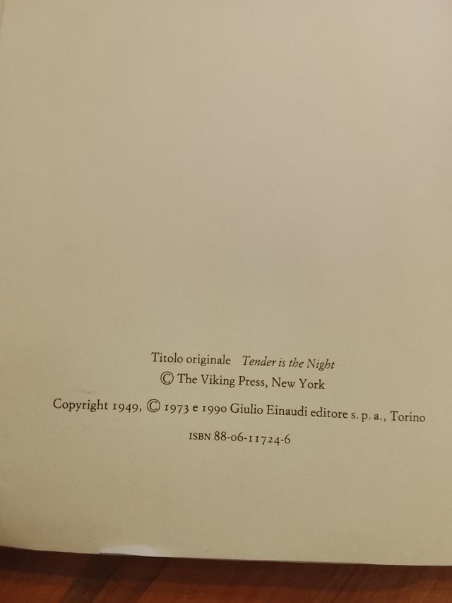 Francis Scott Fitzgerald, Tenera È La Notte