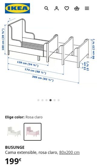 Cama extensible rosa Ikea