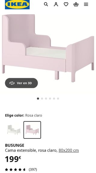 Cama extensible rosa Ikea