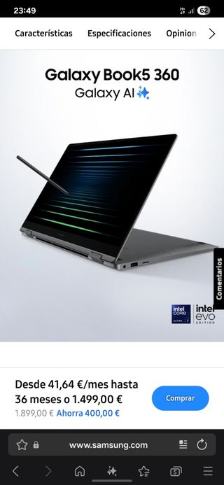 Samsung Book5 360 Ultra 7 Nuevo