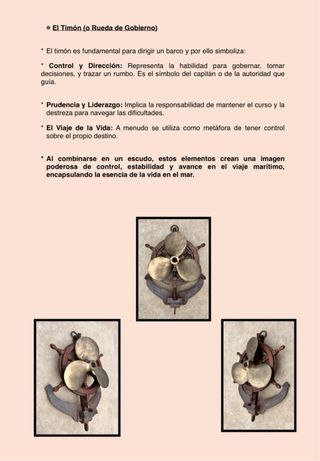 Conjunto de ancla, Timón y hélice de bronce.