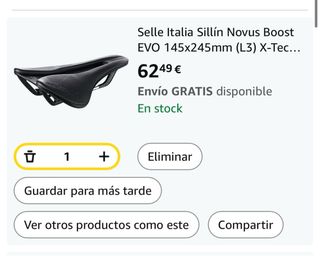 Sillín Selle Italia Boost Negro