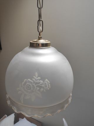 Lámpara techo cristal de los '70