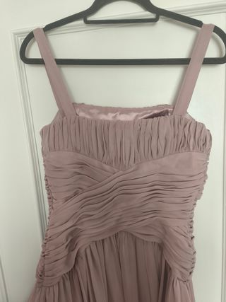 Vestido largo invitada boda rosa nude