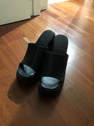 tacón plataforma negras talla 37