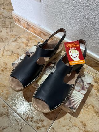 Sandalias Azul Marino Suela Esparto