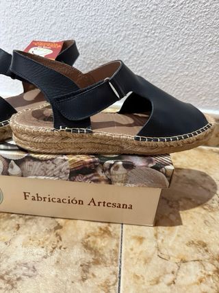 Sandalias Azul Marino Suela Esparto