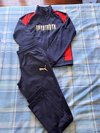 Tuta sportiva Puma bambino blu/rossa