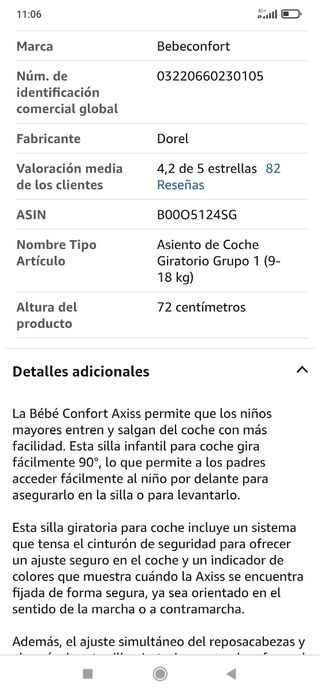 Silla coche Bébé Confort Axiss giratoria